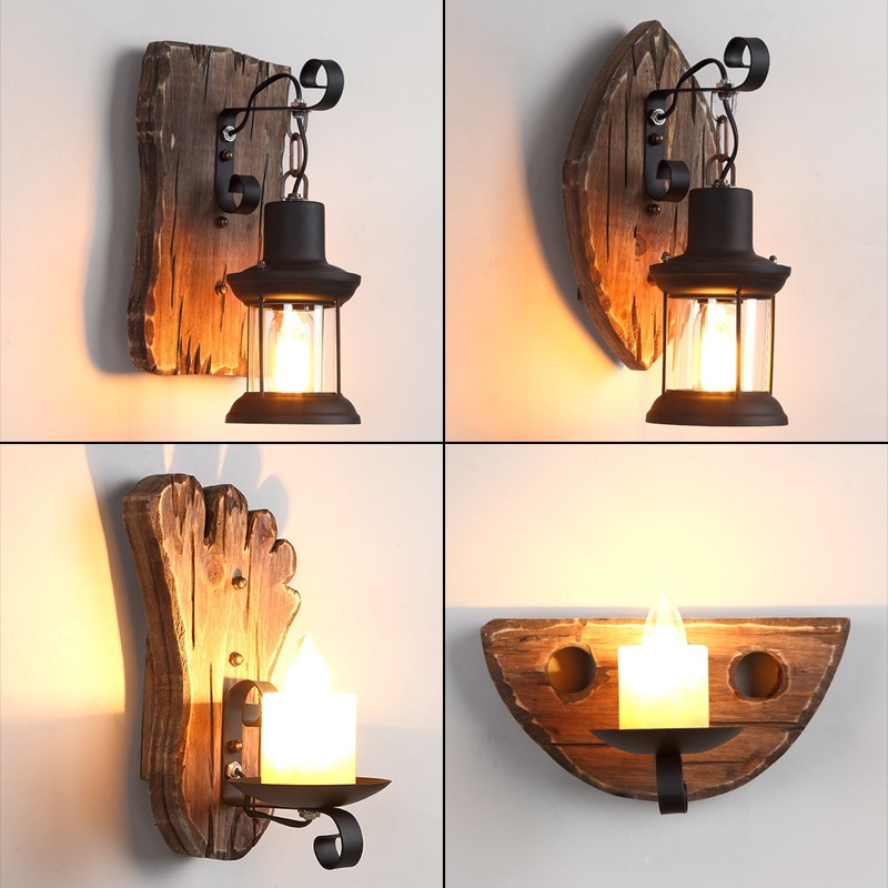 Lighting Decoration On Wall - Wooden Wall Lamp for Living Room