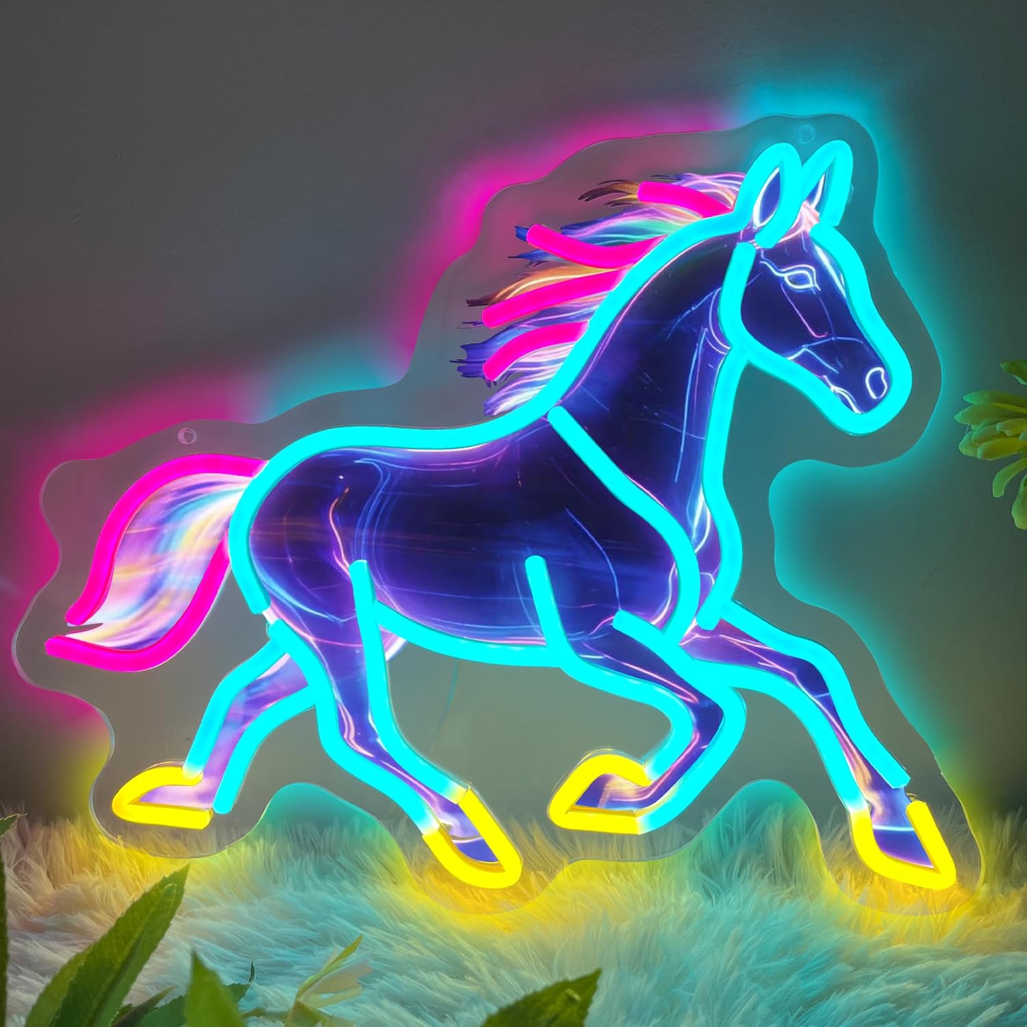 Room Lighting Bedroom Decor - Horse Night Light Neon Sign Decor
