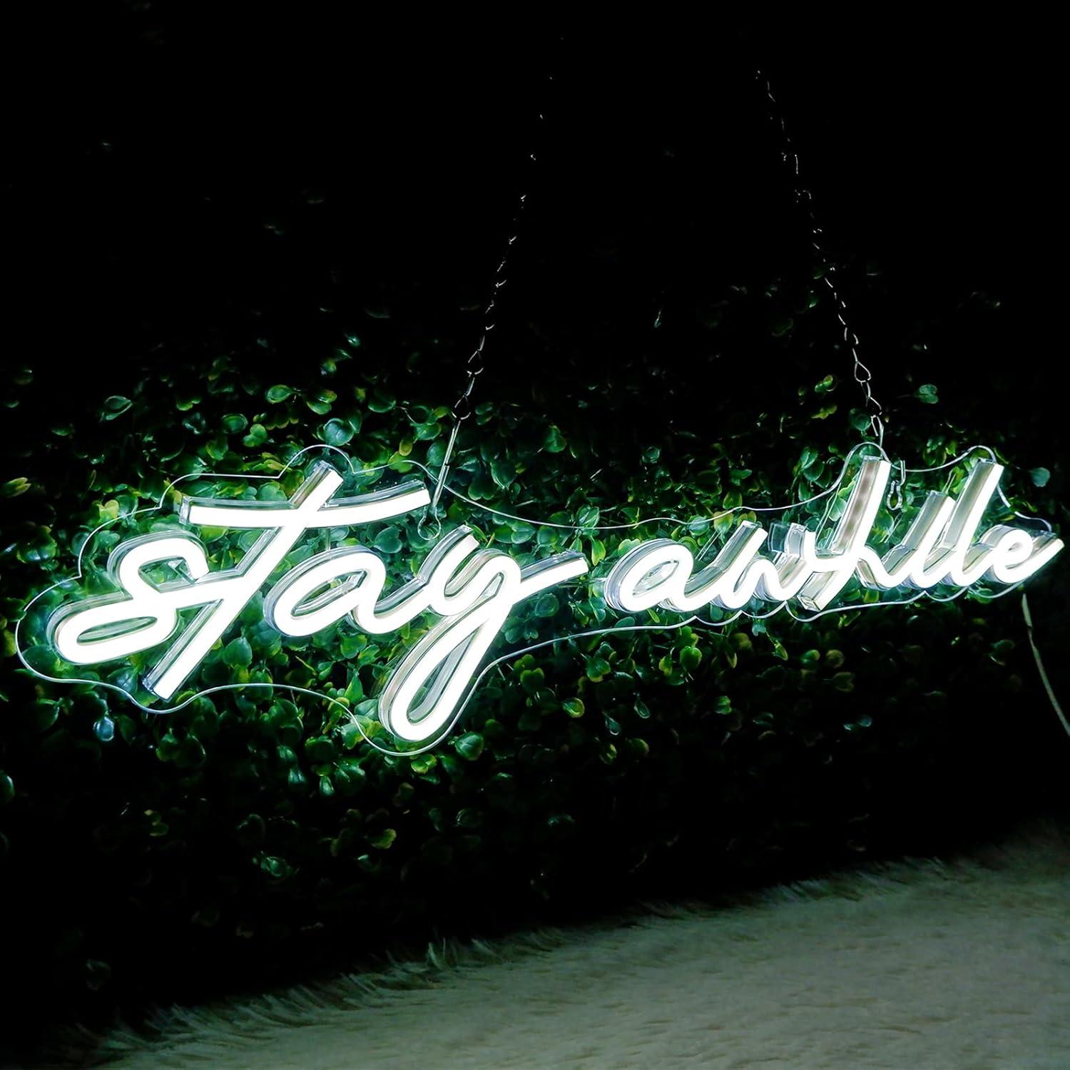 Room Lighting Bedroom Decor - Stay Awhile Neon Signs USB Dimmable