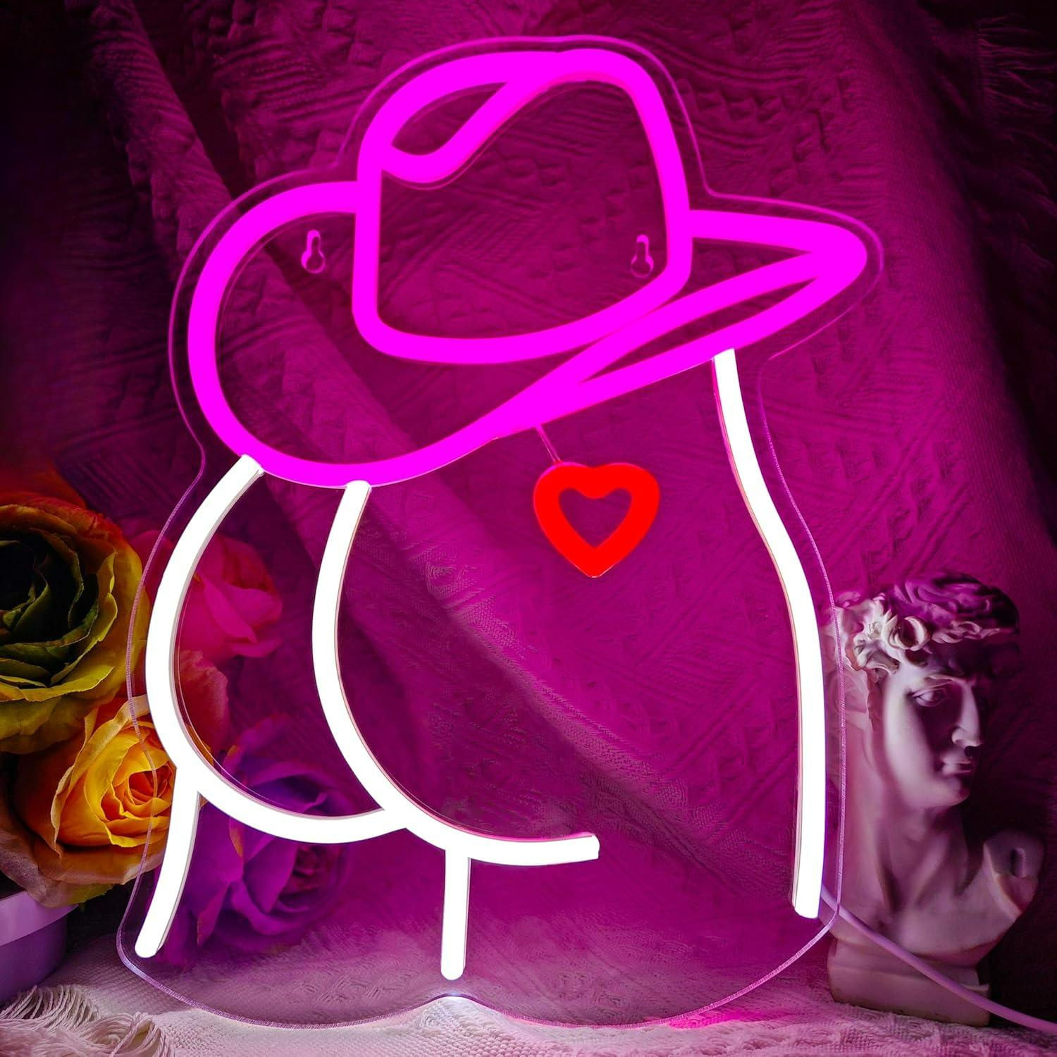 Room Lighting Bedroom Decor - Cowgirl Neon Sign Dimmable LED Light
