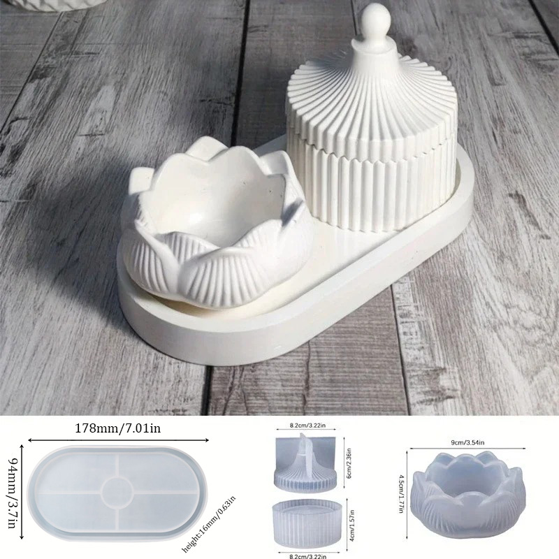 Candle Holder Set - DIY Lotus Candle Holder 3 Piece