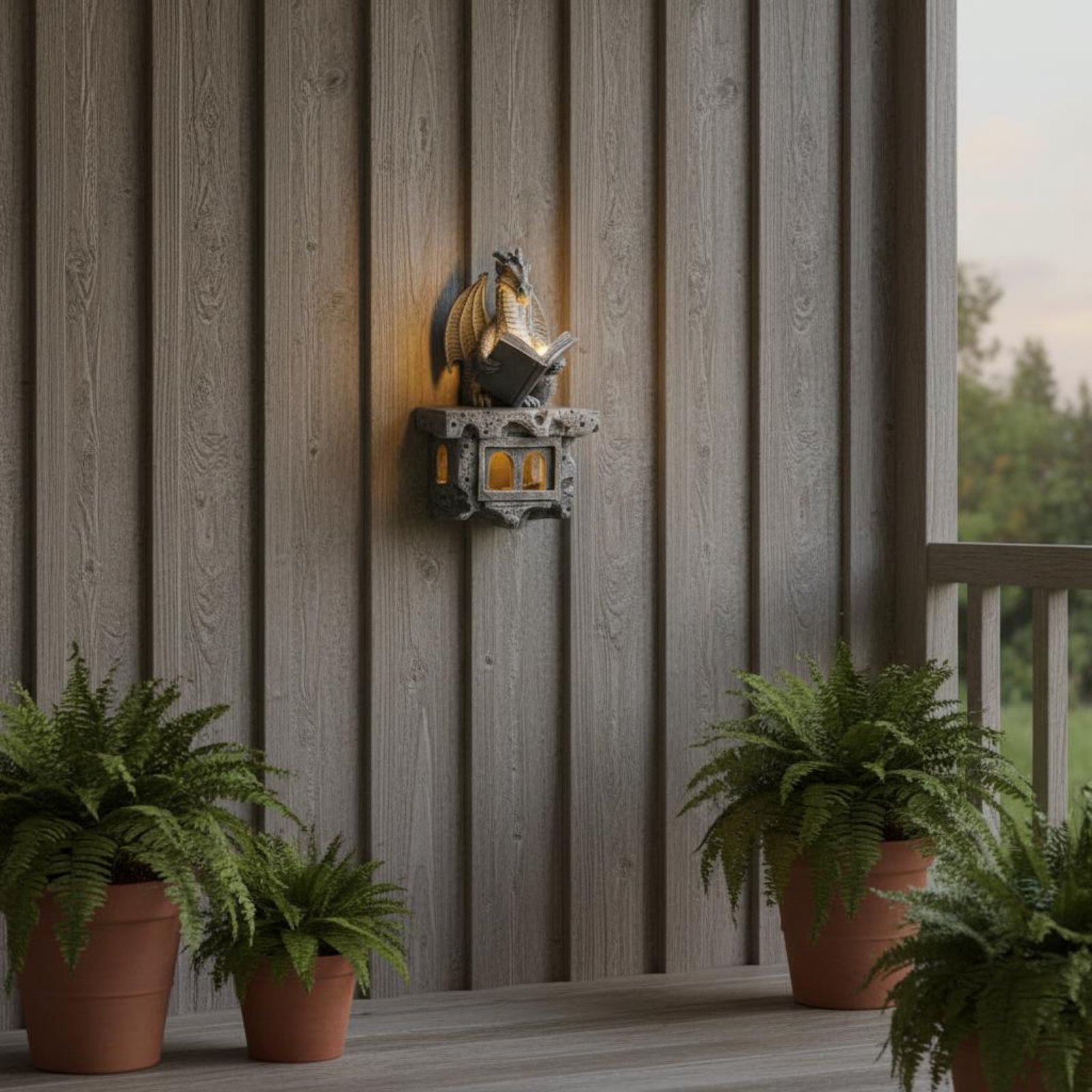 Lighting Decoration On Wall - Solar Wyvern Wall Shine Auto On/deactivate