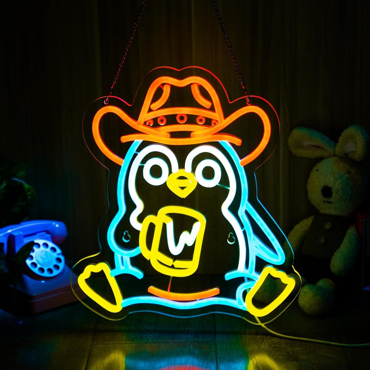 Room Lighting Bedroom Decor - Penguin Neon Sign USB Powered Led