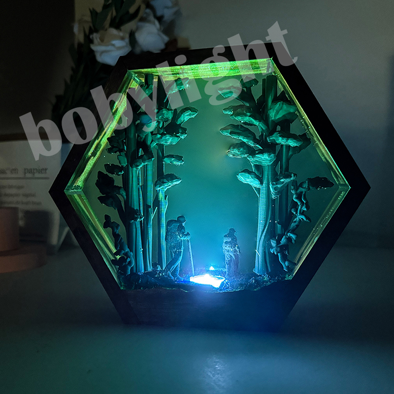 Decor Lighting Table Lamps - Hiker Figure Table Resin Lamp Rainforest