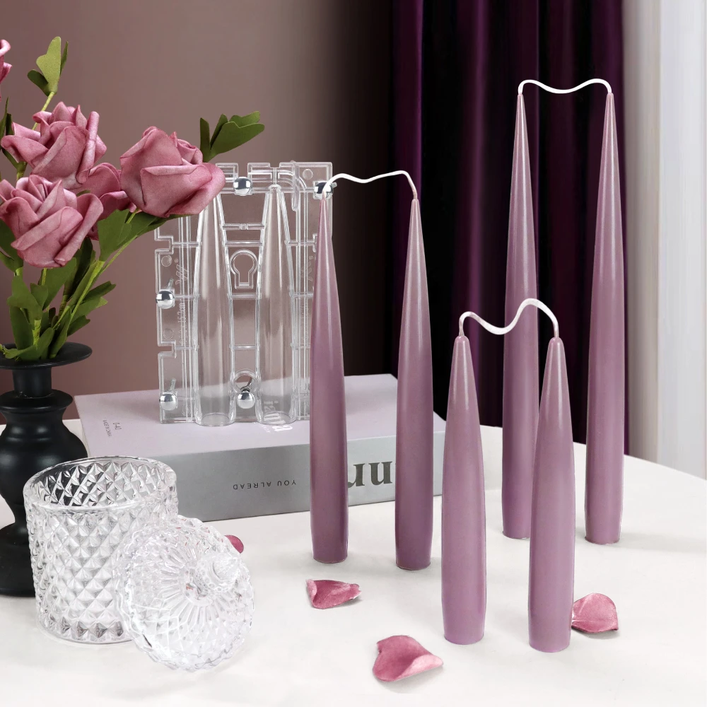 Candle Holder Set - Double Pointed Column Candle Acrylic Mould