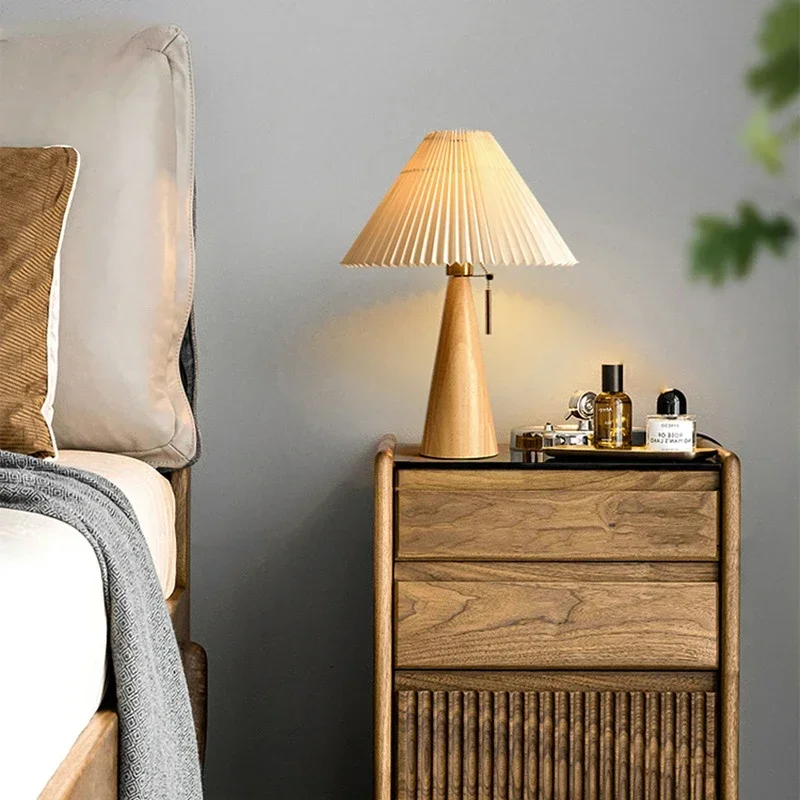 Decor Lighting Table Lamps - Retro Pleated Table Lamp Nordic Solid
