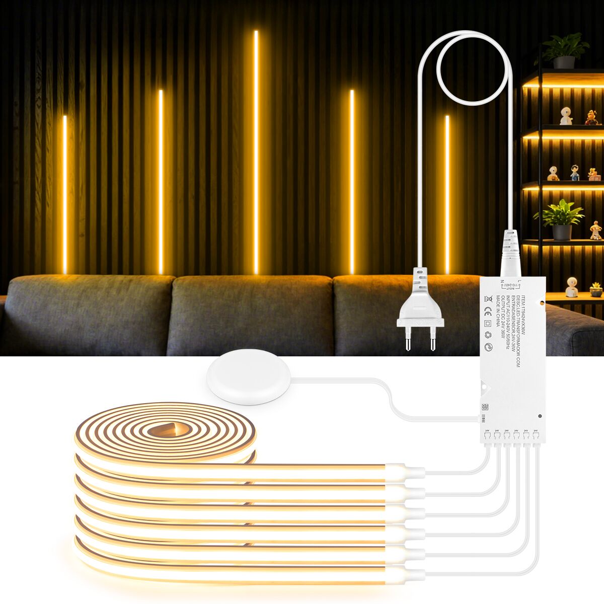 Lighting Decoration On Wall - Embeded Acoustic Wall Panel Decor Self-Adhesive