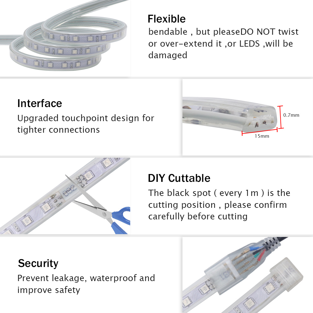 220V Bluetooth RGB Led Strip L - Decor Lighting Uk ulasan dan harga