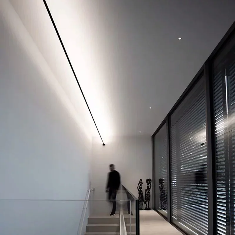 Modern Black White Linear Wall - Lighting Decoration On Wall ulasan dan harga