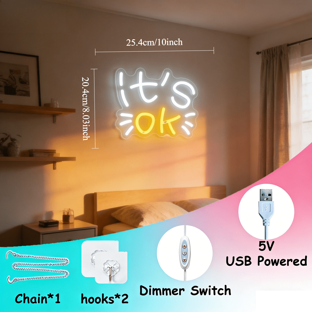 It's OK Neon Sign LED Night Li - Ok Lighting Decor ulasan dan harga
