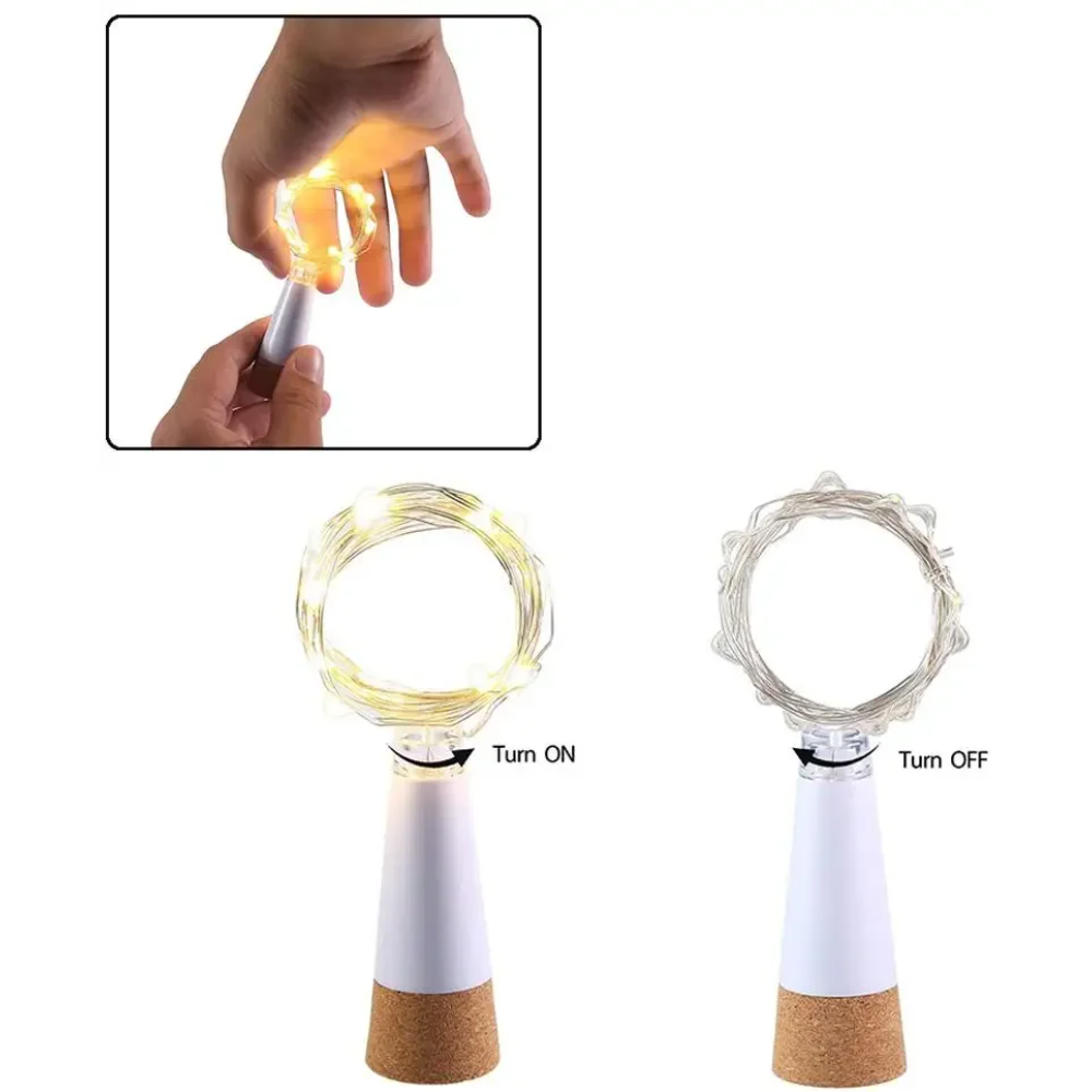 20 LEDs Cork Bottle Fairy Ligh - Decor Lighting Cork ulasan dan harga
