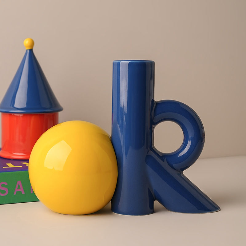 4Colors OK-Shaped Ceramic Vase - Ok Lighting Decor ulasan dan harga