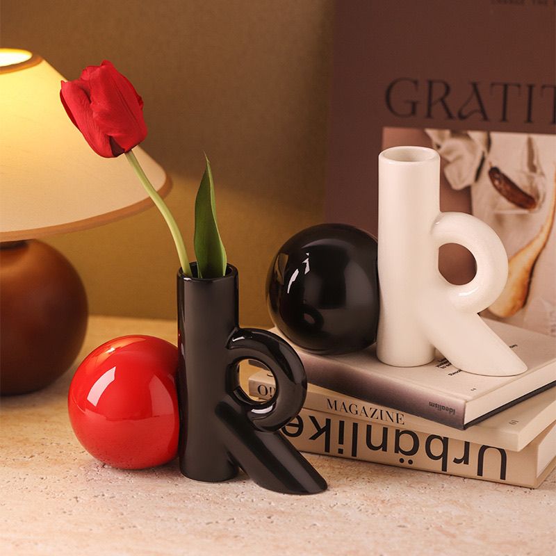 4Colors OK-Shaped Ceramic Vase - Ok Lighting Decor ulasan dan harga