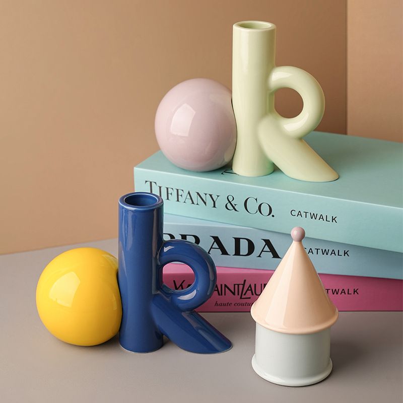 4Colors OK-Shaped Ceramic Vase - Ok Lighting Decor ulasan dan harga