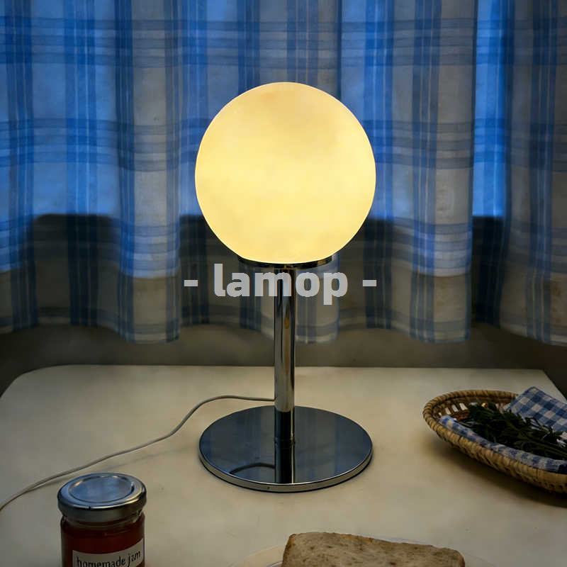 Milky White Solid Globe Chrome - Decor Lighting Table Lamps ulasan dan harga
