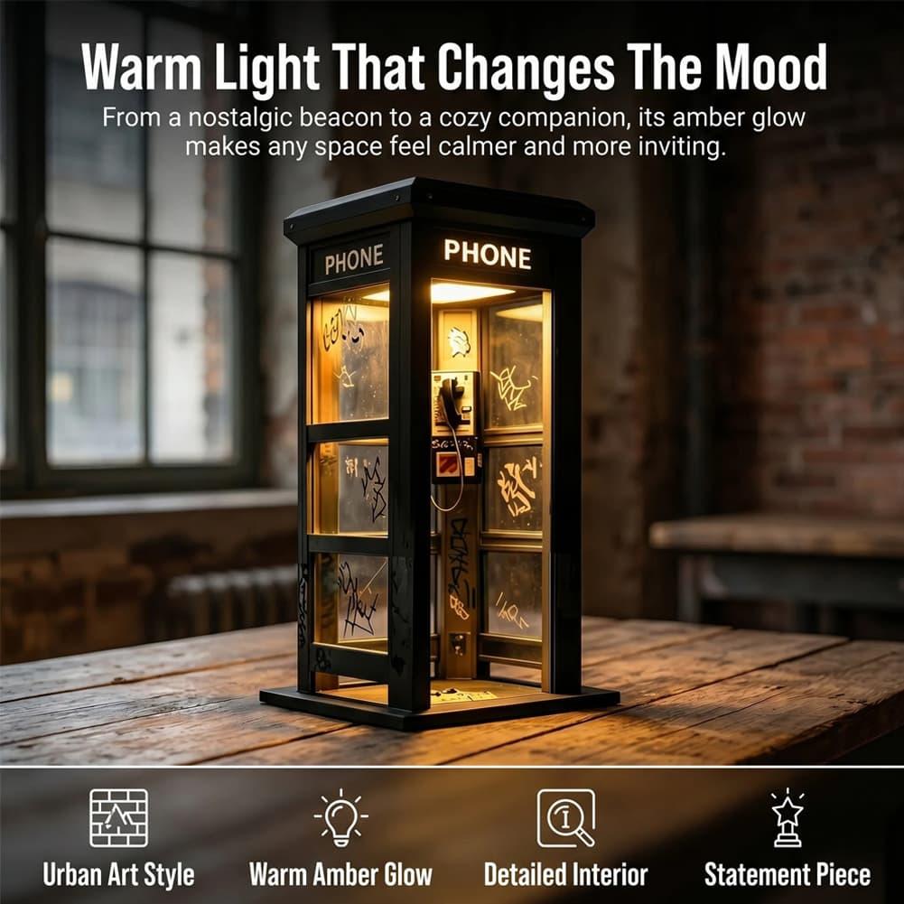 Retro Graffiti Phone Booth Tab - Decor Lighting Table Lamps ulasan dan harga