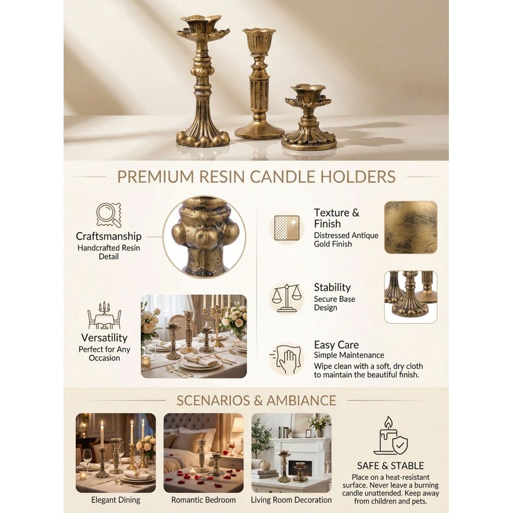 Set Vintage Distressed Candle  - Candle Holder Set ulasan dan harga