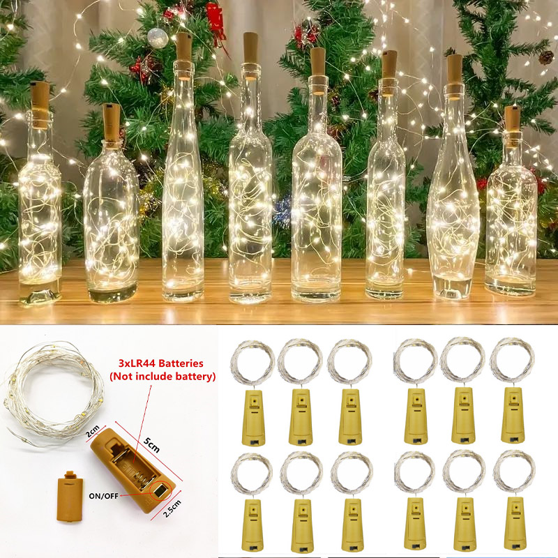 6pcs 20led Wine Bottle with Co - Decor Lighting Cork ulasan dan harga