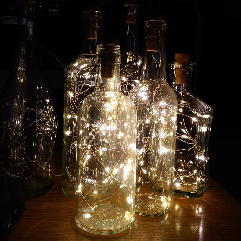 6pcs 20led Wine Bottle with Co - Decor Lighting Cork ulasan dan harga