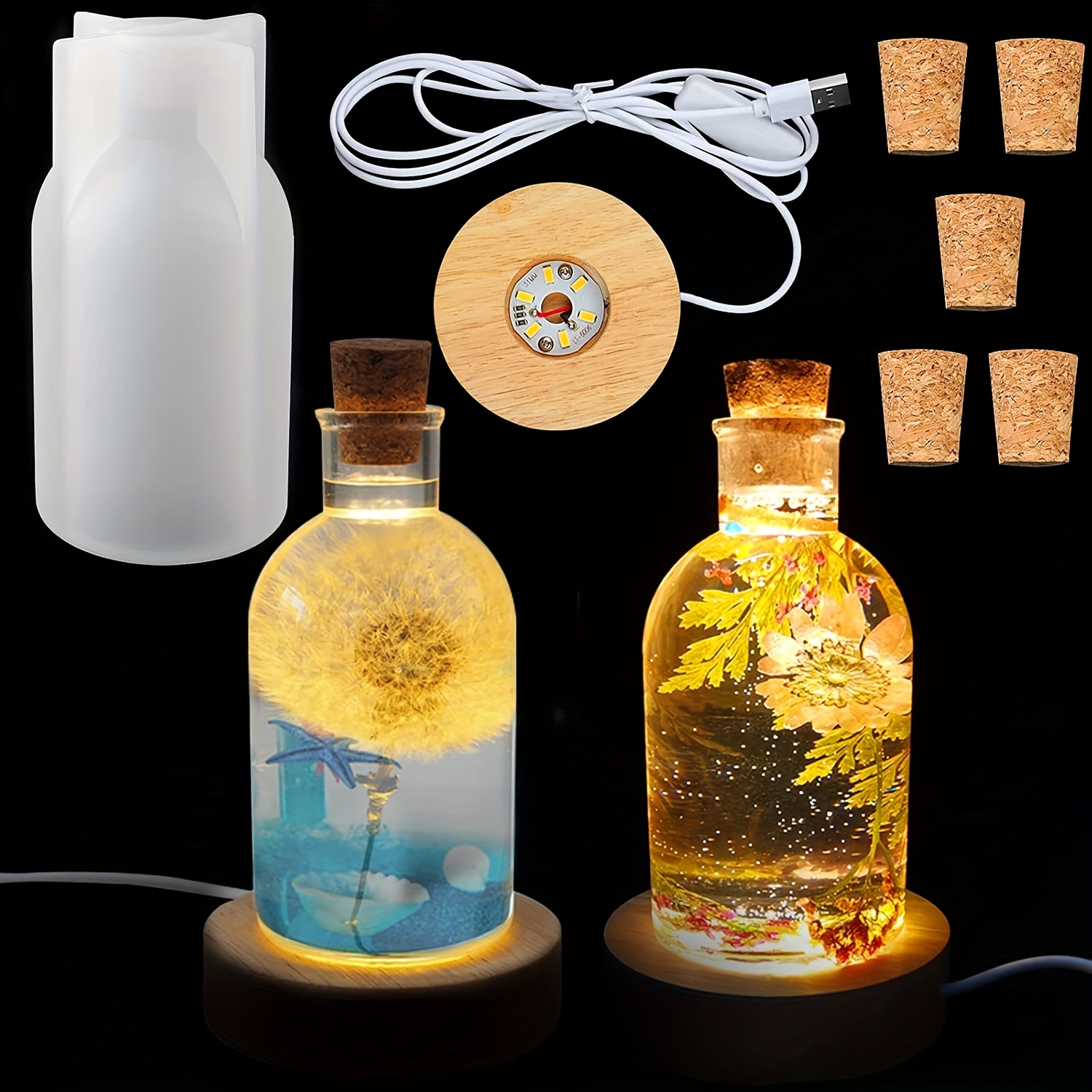 Drift Bottle Light Resin Mold  - Decor Lighting Cork ulasan dan harga