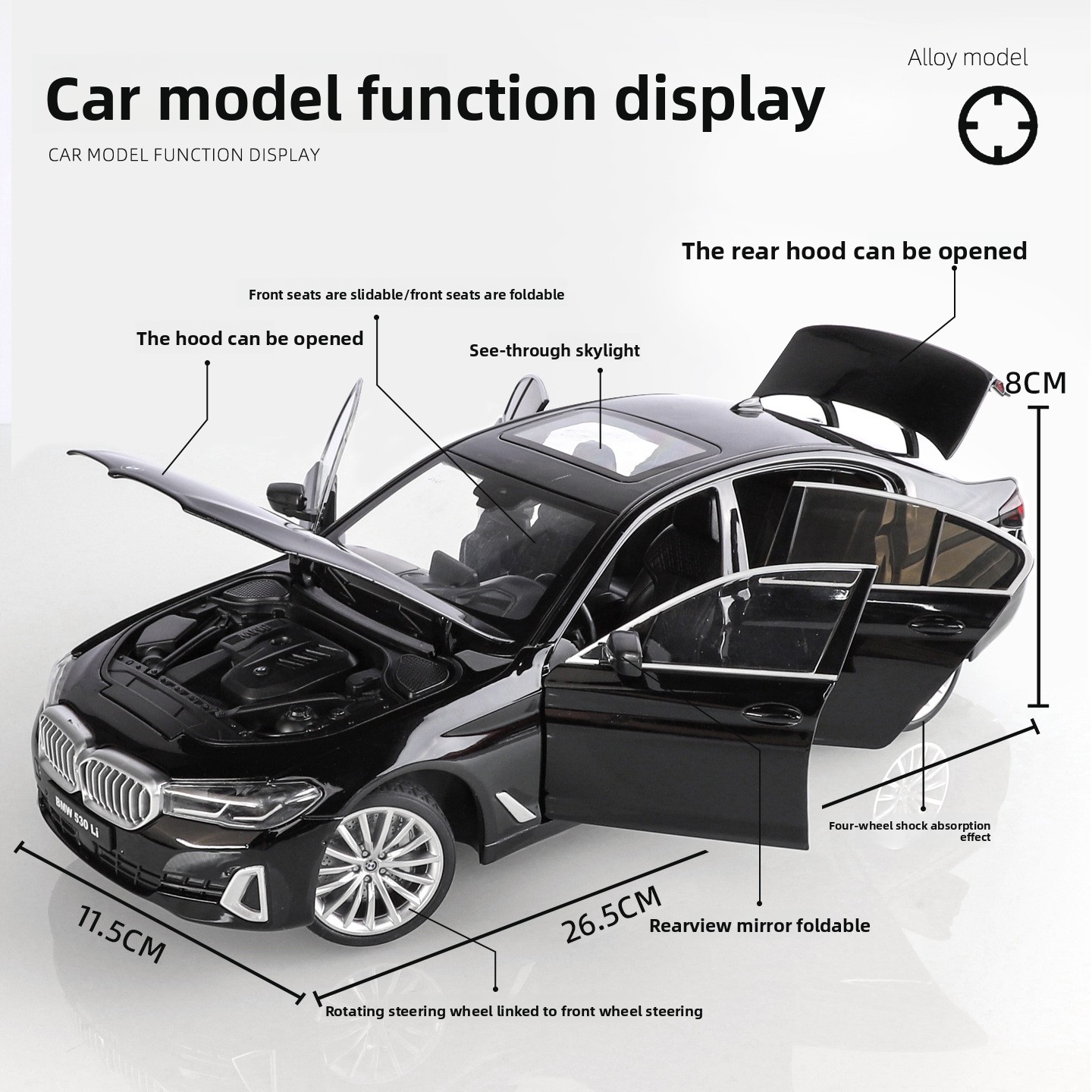 OK 1:18 BMW 530li alloy car mo - Ok Lighting Decor ulasan dan harga