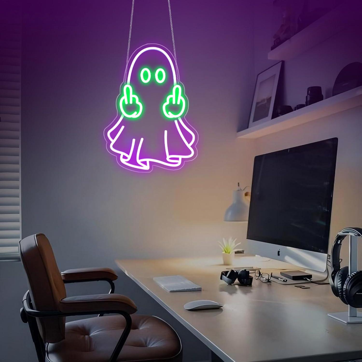 Ghost Neon Sign USB Powered LE - Lighting Decor In Room ulasan dan harga