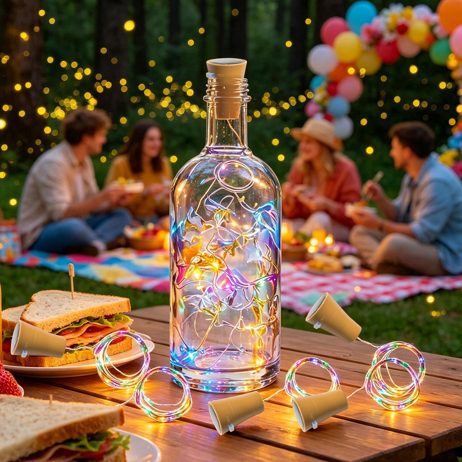 Solar Wine Bottle Lights LED W - Decor Lighting Cork ulasan dan harga