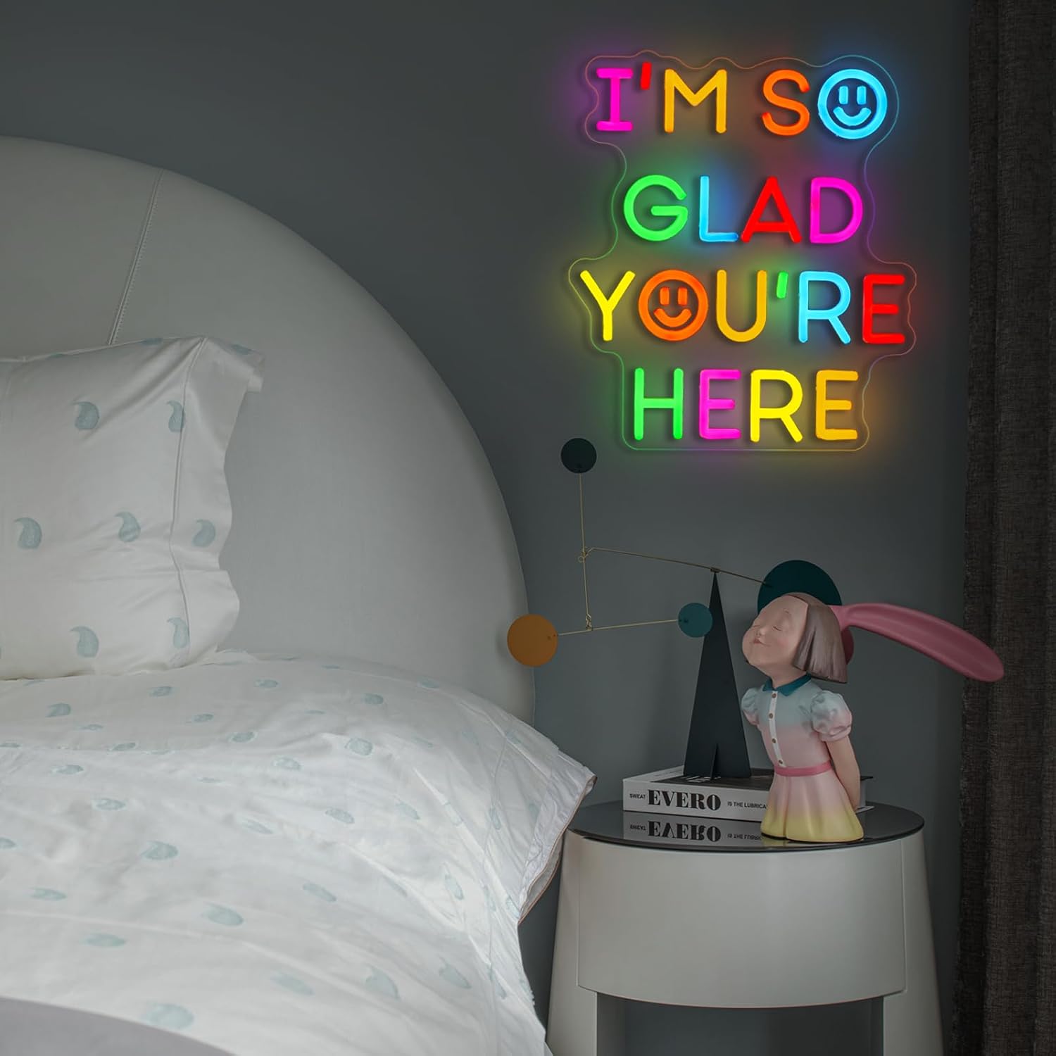  I'm So Glad You‘re Here Neon - Lighting Decor In Room ulasan dan harga