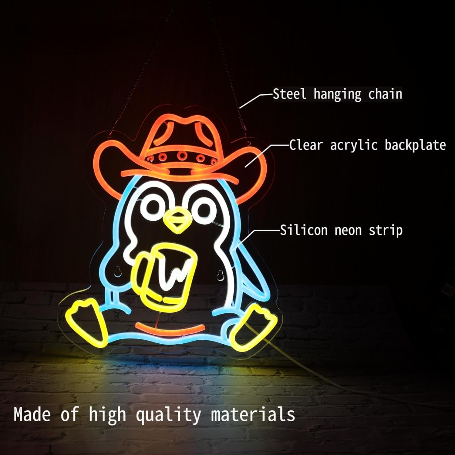Penguin Neon Sign USB Powered  - Room Lighting Bedroom Decor ulasan dan harga