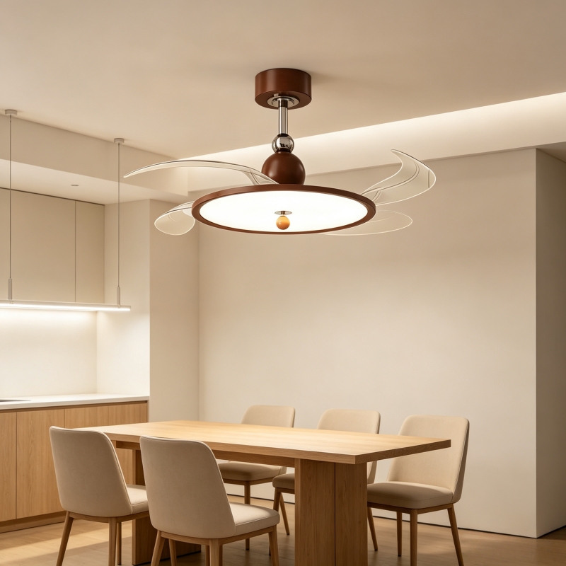 Retractable Blades Fan Ceiling - Lighting Decoration On Wall ulasan dan harga