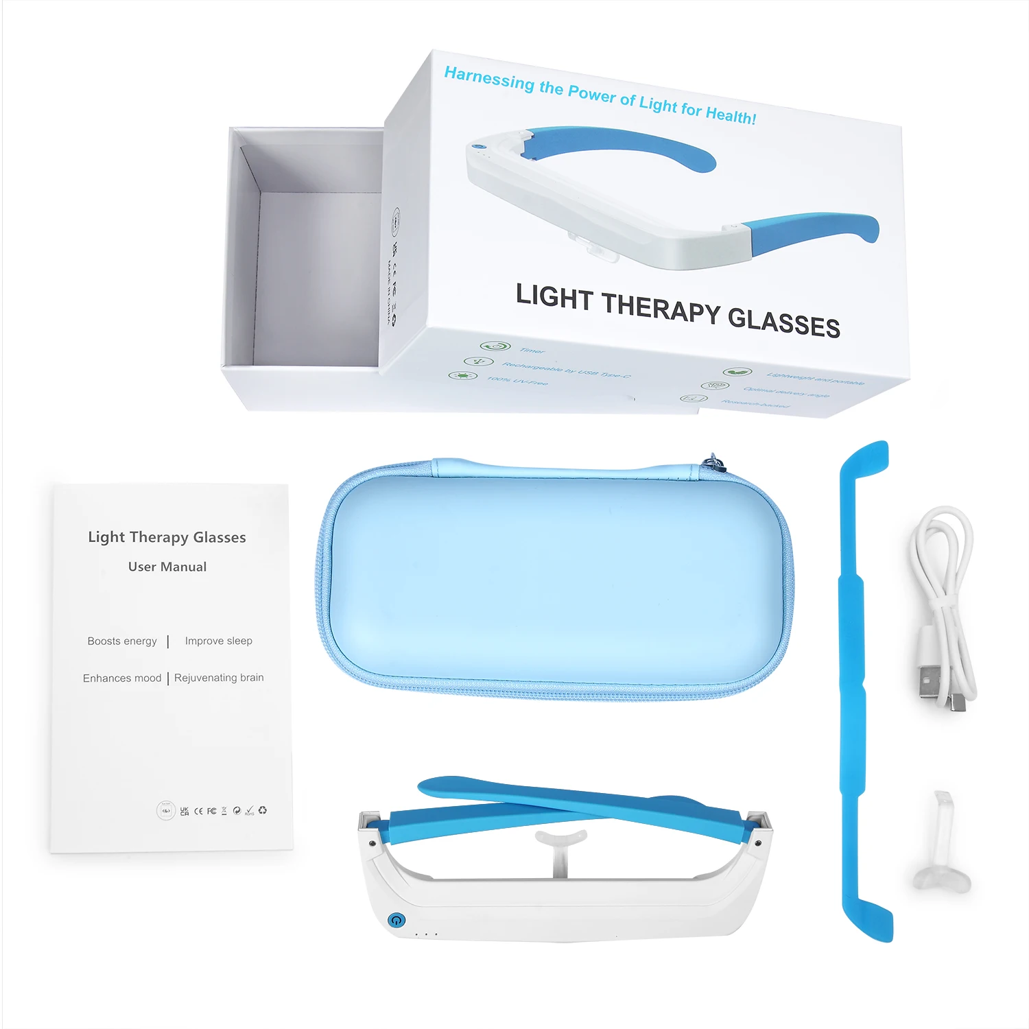 SAD Light Therapy Glasses Red  - Lighting Visual ulasan dan harga