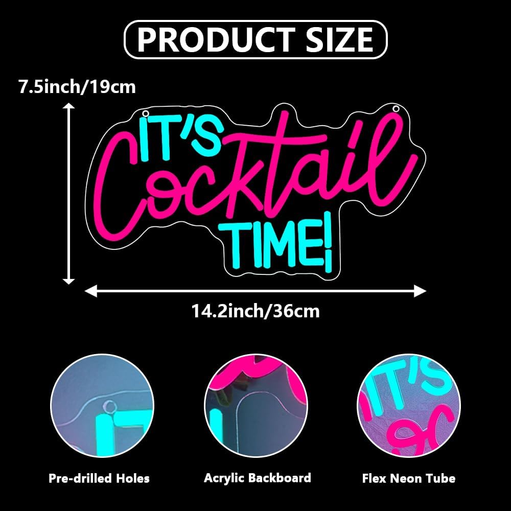 Cocktails Neon Sign USB Powere - Room Lighting Bedroom Decor ulasan dan harga