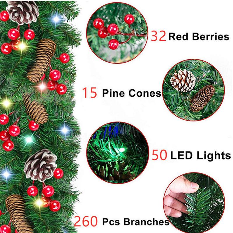 Lighted Christmas Garland Wate - Lighting Decor Company ulasan dan harga
