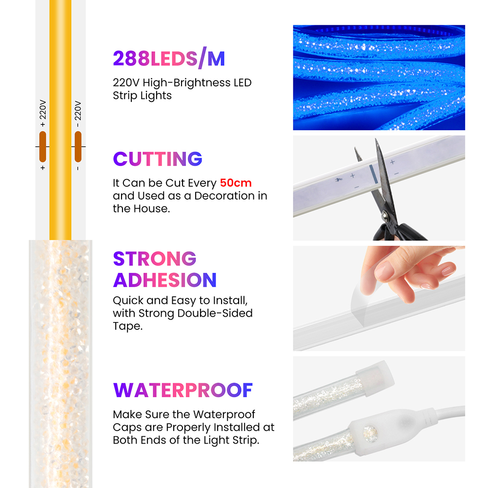 Crystal Type COB Neon Strip Ro - Decor Lighting Uk ulasan dan harga