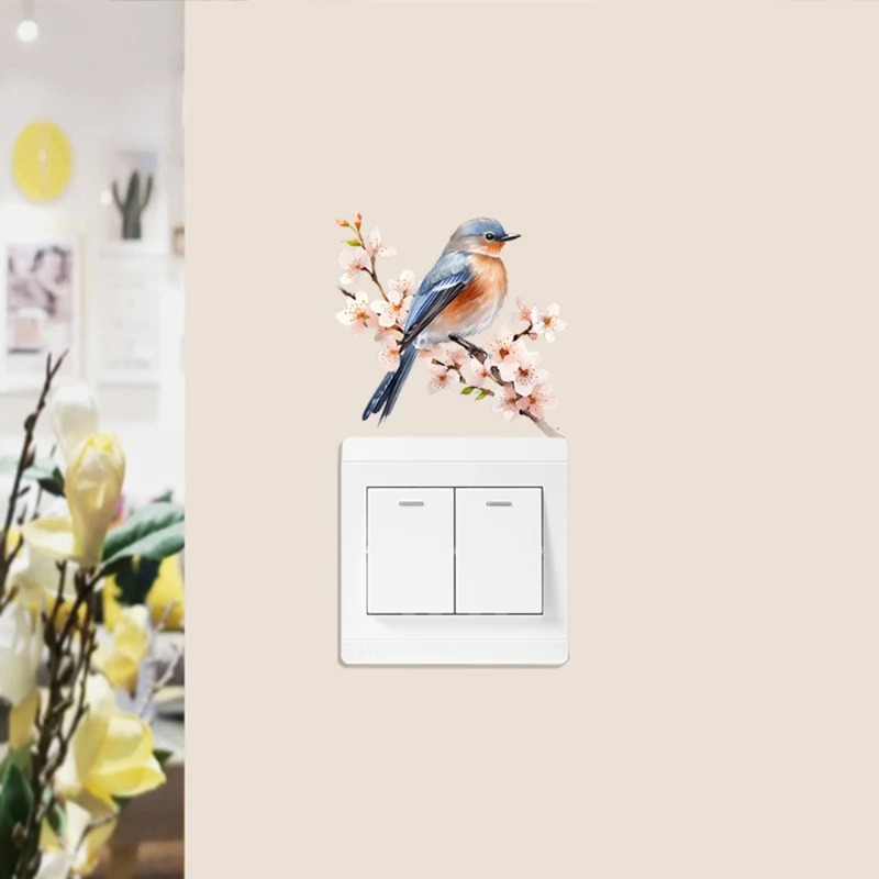 Bird On Cherry Blossom Branch  - Lighting Decoration On Wall ulasan dan harga