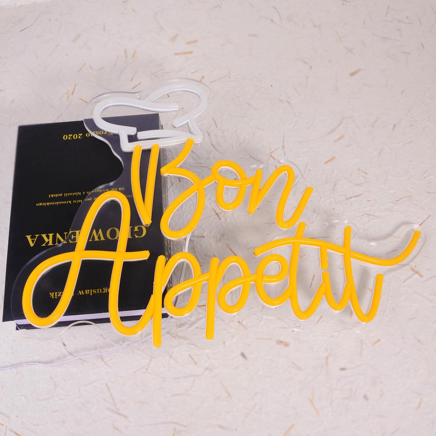 Bon Appetit Chef Hat Neon Sign - Lighting Decor In Room ulasan dan harga