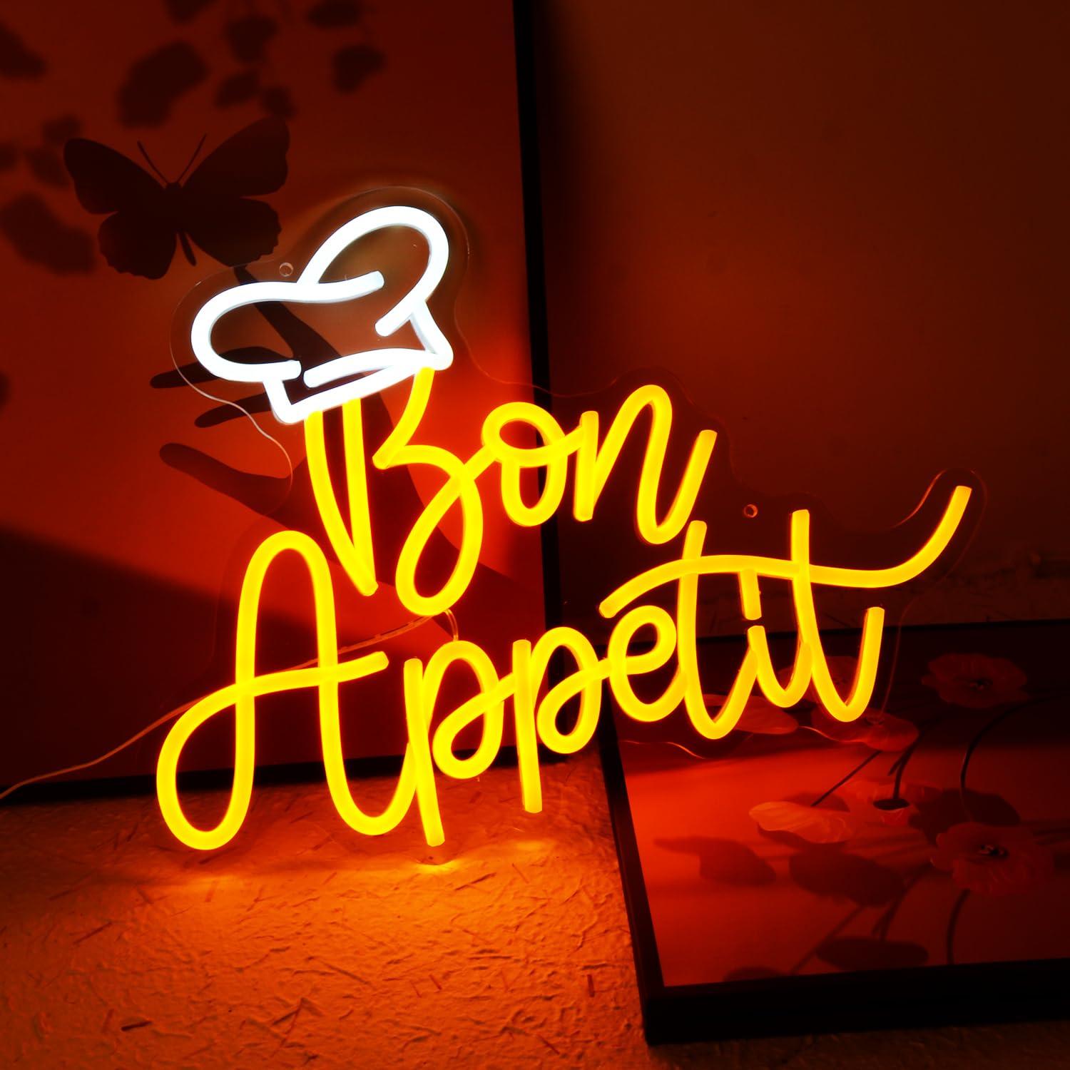 Bon Appetit Chef Hat Neon Sign - Lighting Decor In Room ulasan dan harga