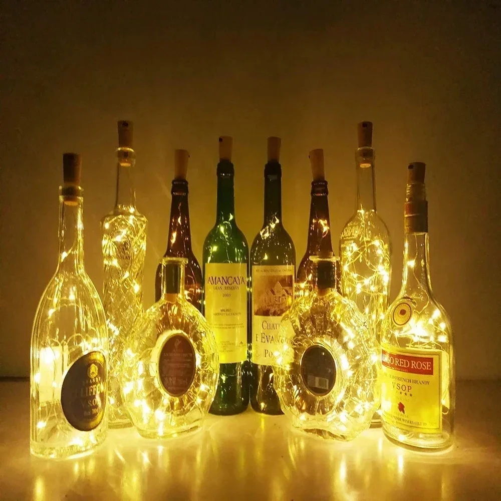 LED Wine Bottle Lights with Co - Decor Lighting Cork ulasan dan harga