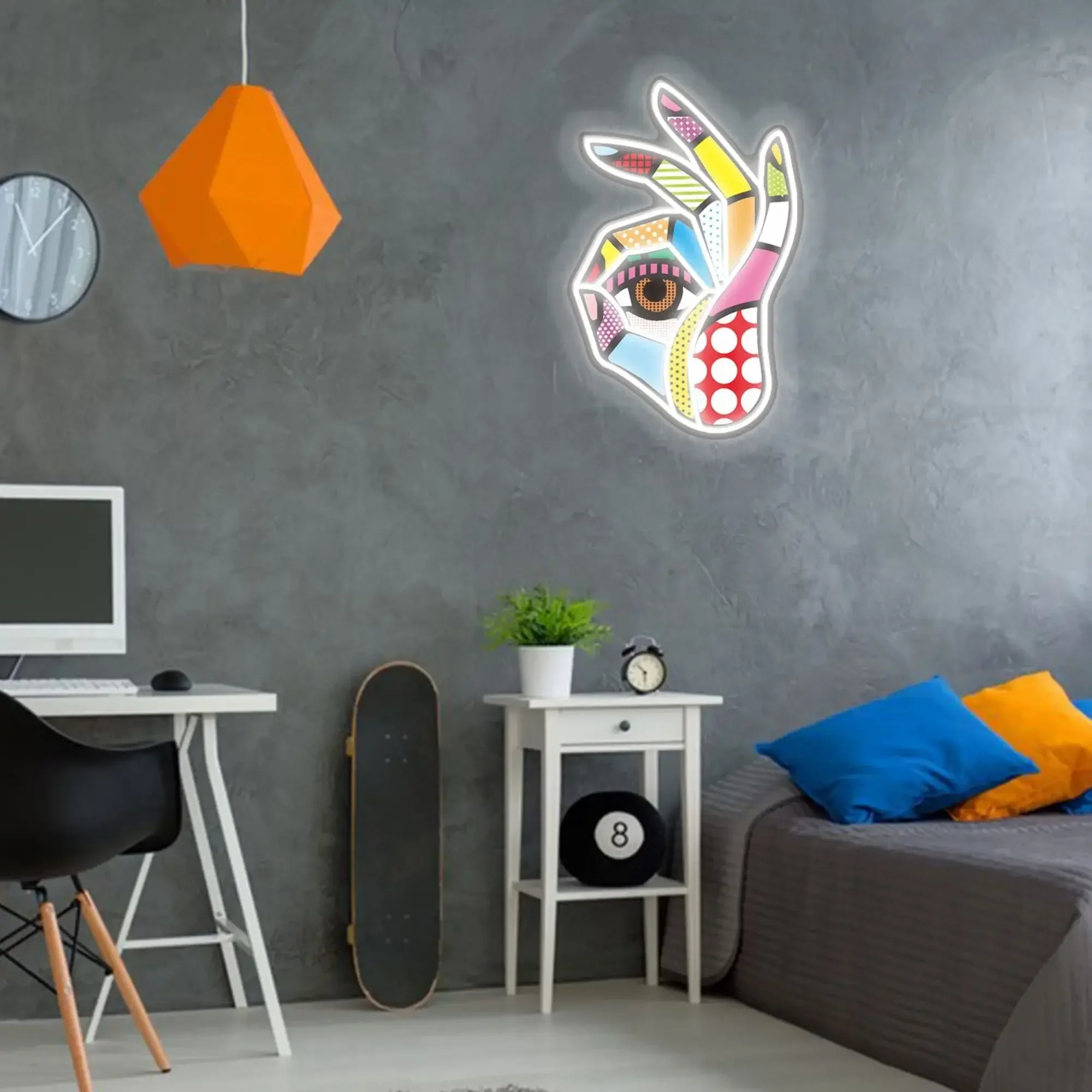 Okay Neon Sign Printed OK LED  - Ok Lighting Decor ulasan dan harga