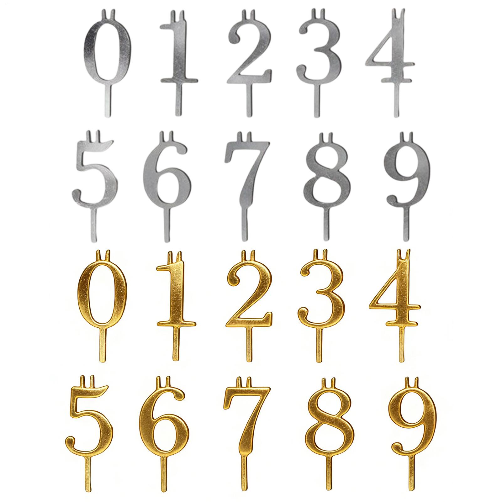 10pcs 0-9 Number Cake Toppers  - Candle Holder Set ulasan dan harga