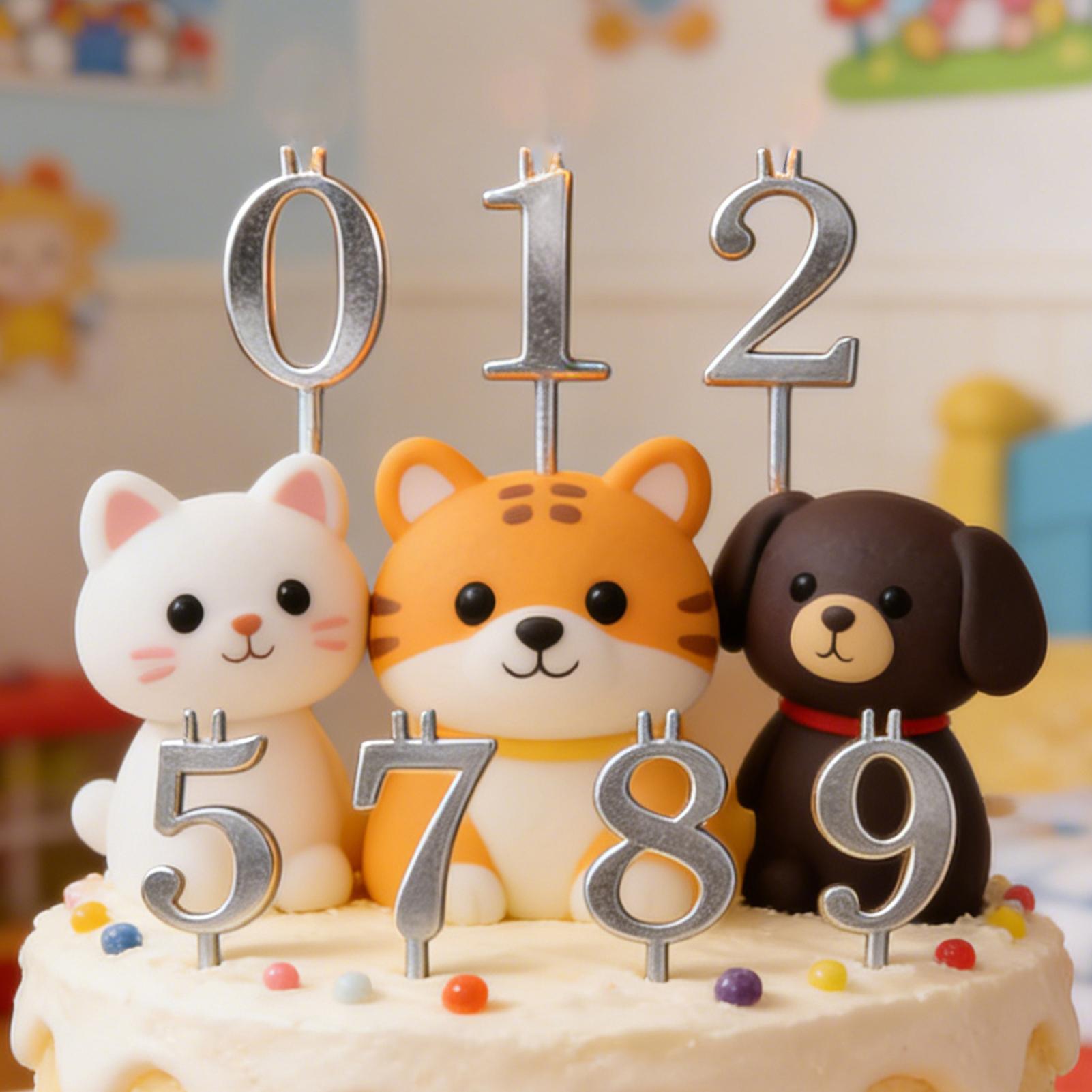 10pcs 0-9 Number Cake Toppers  - Candle Holder Set ulasan dan harga